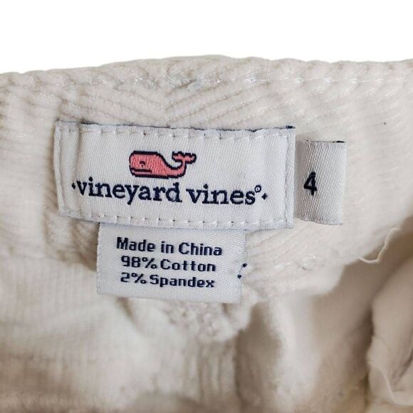 Vineyard Vines Soft White Slim Taper Fit Corduroy Pants Size 4 - Picture 8 of 11